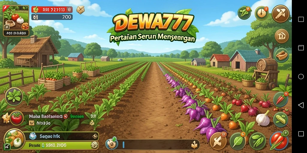 Tampilan gameplay DEWA777 yang menampilkan aktivitas pertanian.