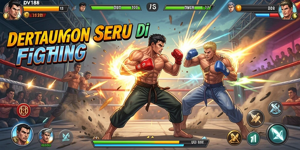 Tampilan gameplay seru dalam pertarungan karakter DV188.