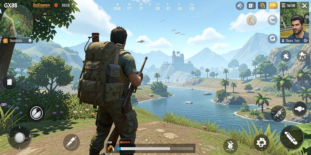Gameplay GX88 menampilkan petualangan dalam dunia terbuka yang menakjubkan.