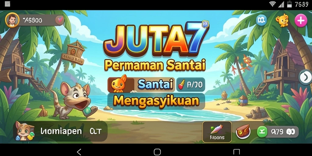 Tampilan gameplay JUTA7 yang penuh warna dan menyenangkan.