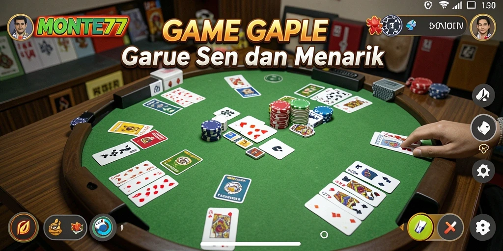 Screenshot gameplay seru Gaple di MONTE77.